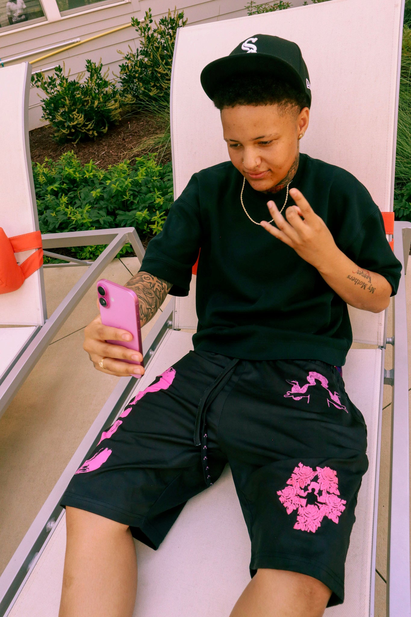 Black & Pink Swim Shorts