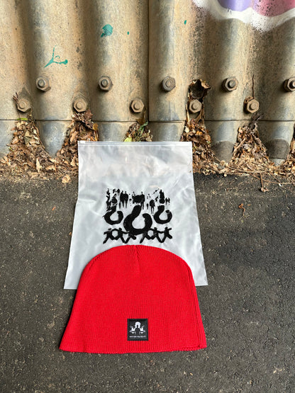 Red "WhyDidYouDoIt?" Beanie