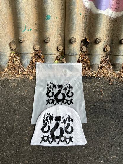 White "WhyDidYouDoIt?" Beanie