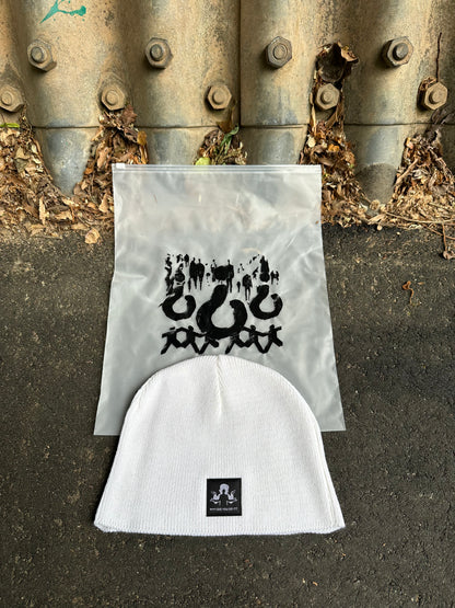 White "WhyDidYouDoIt?" Beanie